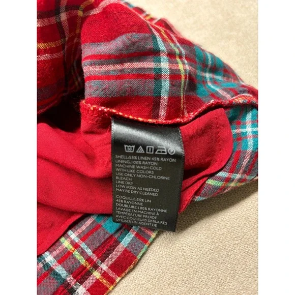 Urban Outfitters Dress Womens XS Red Plaid Sleeveless Mini Belted New - Picture 9 of 13